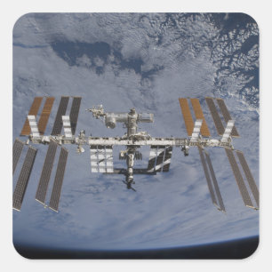 Internationale Weltraumstation 5 Quadratischer Aufkleber