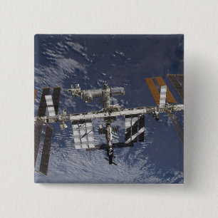 Internationale Weltraumstation in der Bahn Button
