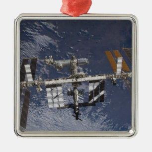 Internationale Weltraumstation in der Bahn Silbernes Ornament