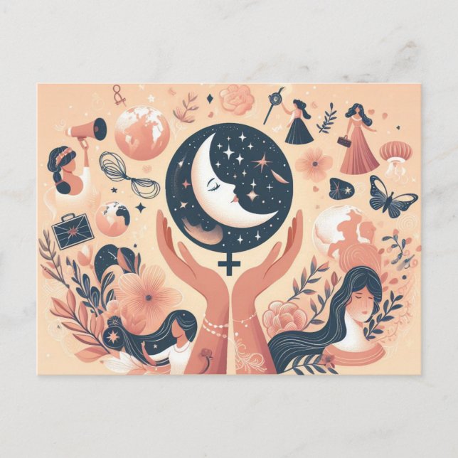 Internationale Wünsche der Frauen Postkarte (Vorderseite)