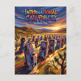 Internationaler Auto-Wald der Letzten Kirche USA Postkarte