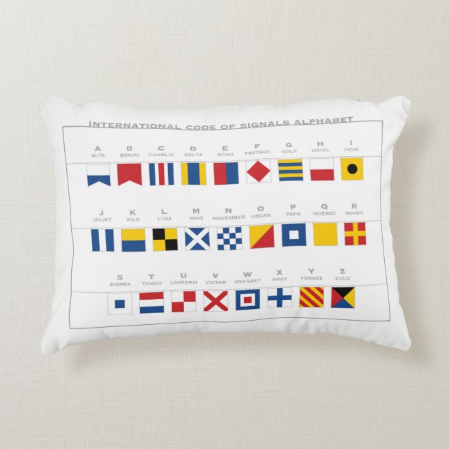Internationaler Code des Signal-Alphabetes Zierkissen (Vorderseite)