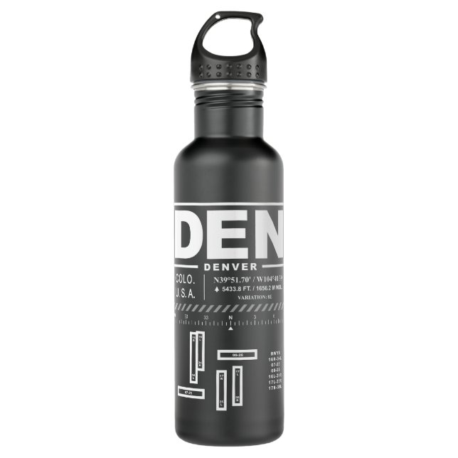 Internationaler Flughafen Denver Edelstahlflasche (Vorderseite)