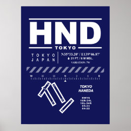 Internationaler Flughafen Tokyo Haneda HND Poster
