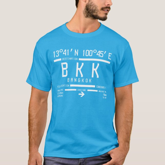 Internationaler Flughafencode Bangkok T-Shirt (Vorderseite)