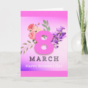 Internationaler Frauentag 8. März Blumen Karte
