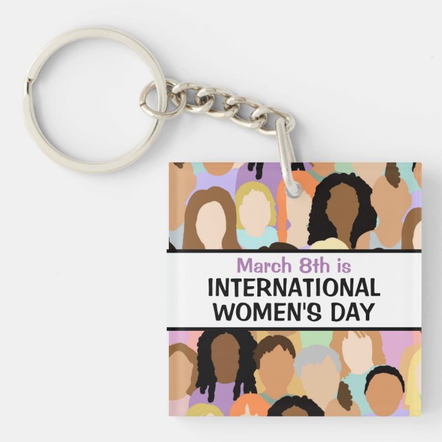 Internationaler Frauentag - 8. März Schlüsselanhänger (Vorderseite)