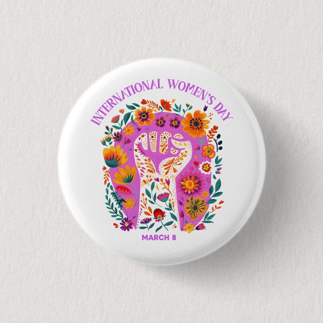 Internationaler Frauentag Button (Vorderseite)