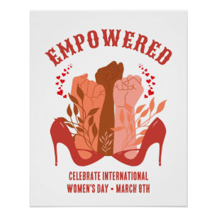 Internationaler Frauentag EMPOWERED Fäuste Stilett Poster