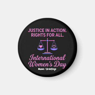 Internationaler Frauentag Gerechtigkeit In Aktion Magnet
