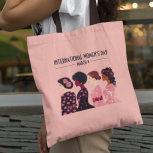 Internationaler Frauentag Globale Frauen rosa Blüt Tasche