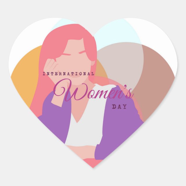 Internationaler Frauentag  Herz-Aufkleber (Vorderseite)