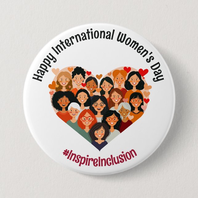Internationaler Frauentag | IWD - MÄRZ 8 | Herz Button (Vorderseite)