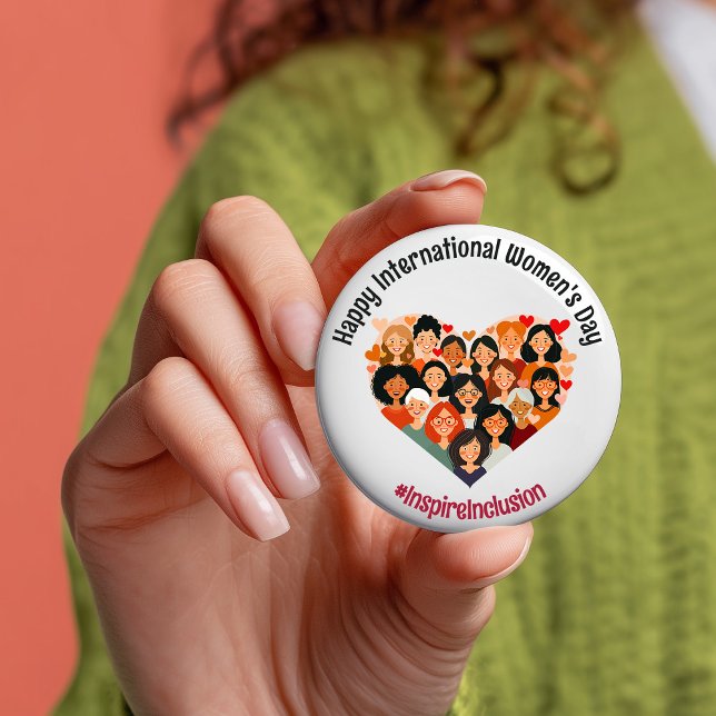 Internationaler Frauentag | IWD - MÄRZ 8 | Herz Button (International Women's Day | IWD March 8 | Heart Button)