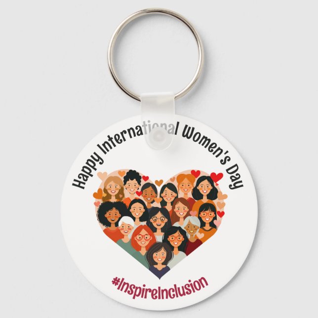 Internationaler Frauentag | IWD - MÄRZ 8 | Herz Schlüsselanhänger (Vorderseite)