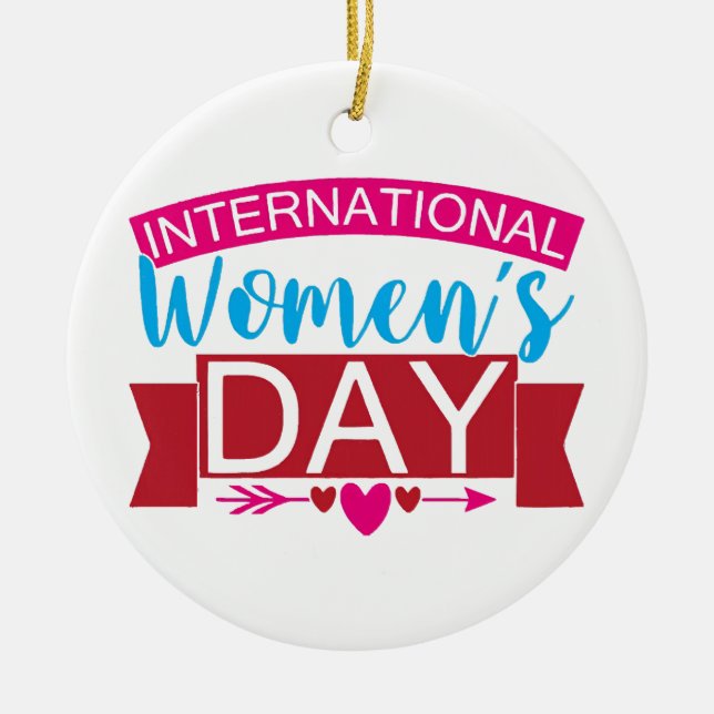 Internationaler Frauentag Keramik Ornament (Vorne)