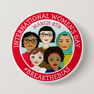 Internationaler Frauentag März 8. Button
