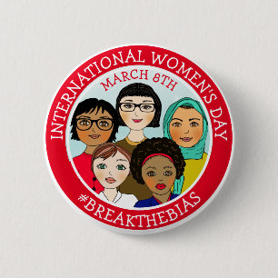Internationaler Frauentag März 8. Button
