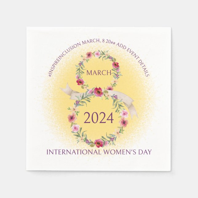 Internationaler Frauentag März 8 Inspirier Integra Serviette (Vorderseite)