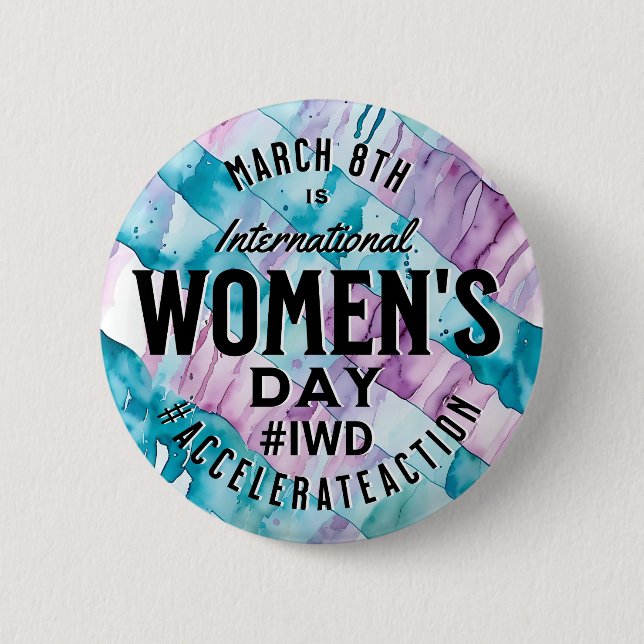 Internationaler Frauentag März 8. IWD Button (Vorderseite)