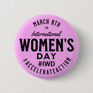 Internationaler Frauentag März 8. IWD Button