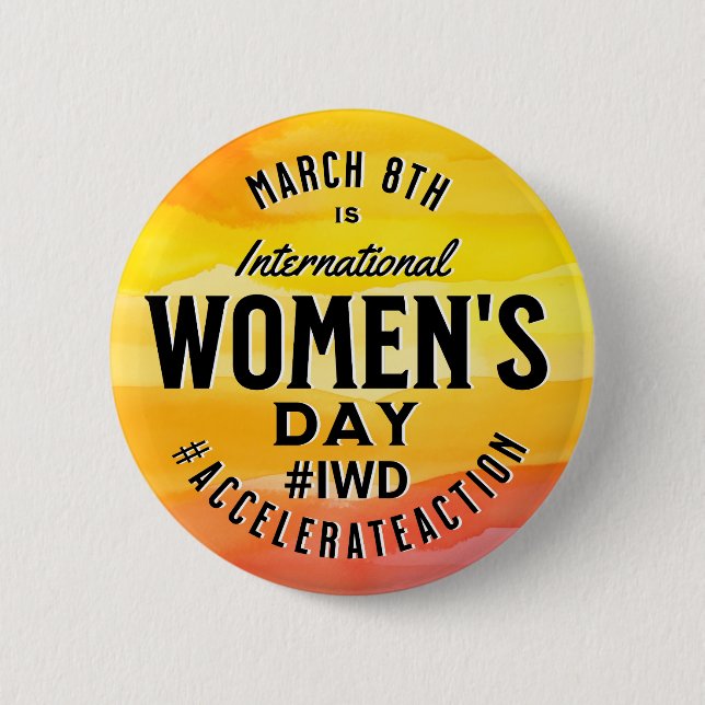 Internationaler Frauentag März 8. IWD Button (Vorderseite)