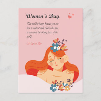 Internationaler Frauentag März 8. Postkarte