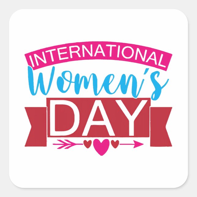 Internationaler Frauentag Quadratischer Aufkleber (Vorderseite)