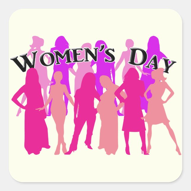 Internationaler Frauentag Quadratischer Aufkleber (Vorderseite)