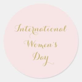 Internationaler Frauentag Rosa Golden Runder Aufkleber