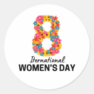INTERNATIONALER FRAUENTAG RUNDER AUFKLEBER