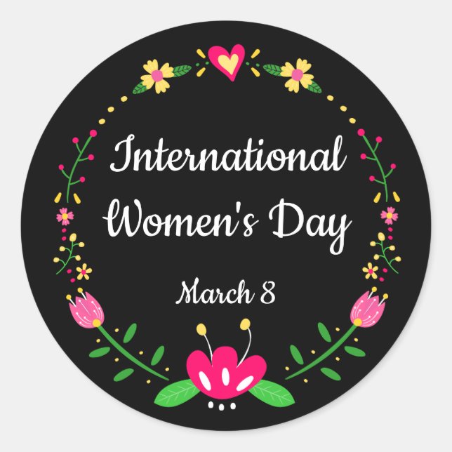 Internationaler Frauentag Runder Aufkleber (Vorderseite)