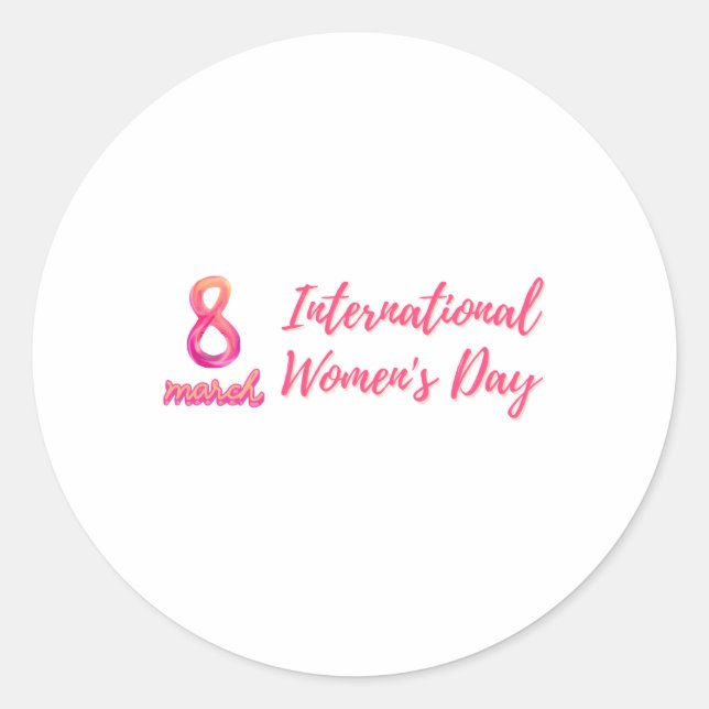 Internationaler Frauentag Runder Aufkleber (Vorderseite)