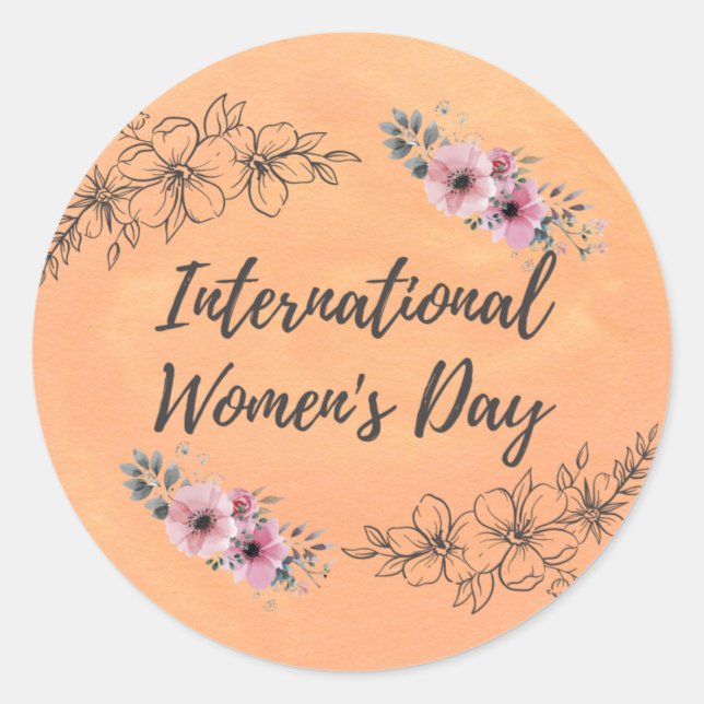 Internationaler Frauentag Runder Aufkleber (Vorderseite)