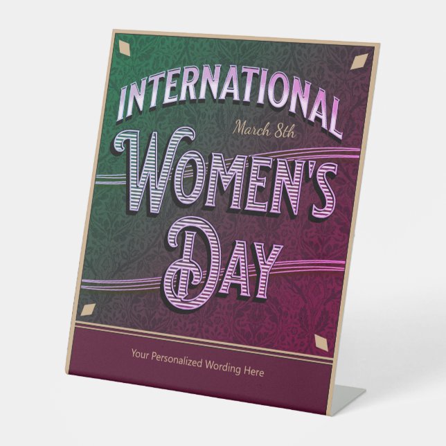 Internationaler Frauentag Sockelschild (Vorderseite)