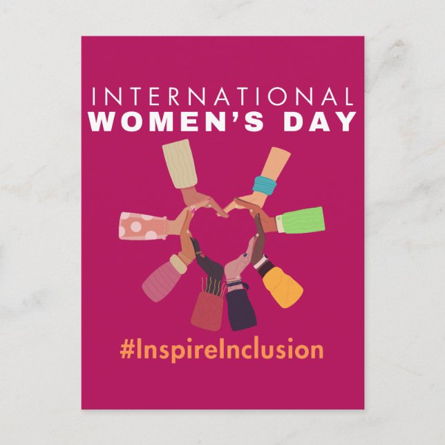 Internationaler Frauentag zur Eingliederung inspir Postkarte (Vorderseite)