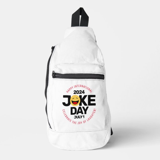 Internationaler Joke Day Laughing Face Crossbody Bag (Vorderseite)