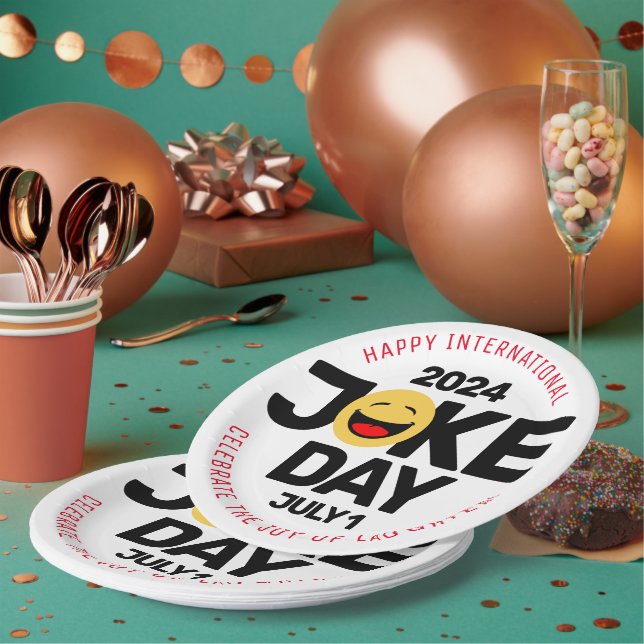 Internationaler Joke Day Laughing Face Pappteller (Multi)