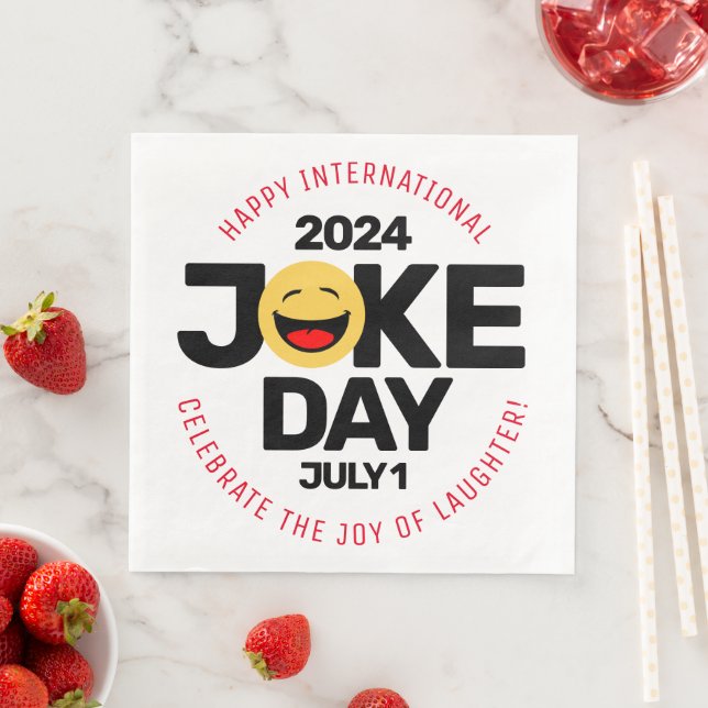 Internationaler Joke Day Laughing Face Serviette (Beispiel)