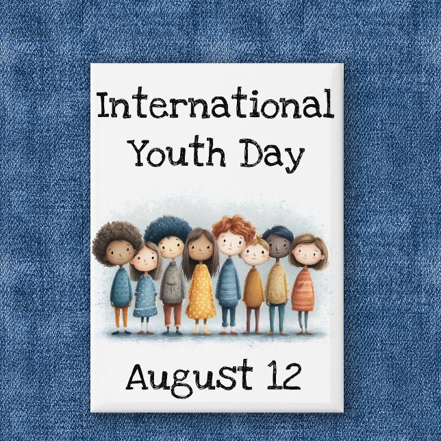 Internationaler Jugendtag - August 12 Button (Von Creator hochgeladen)