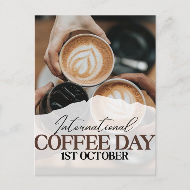Internationaler Kaffeetag+ Postkarte (Vorderseite)