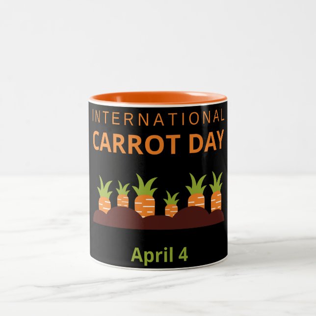 Internationaler Karottentag 4. April Zweifarbige Tasse (Mittel)