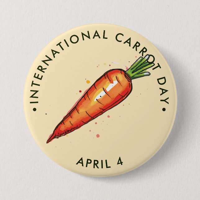 Internationaler Karottentag, Aquarellkarotte Button (Vorderseite)
