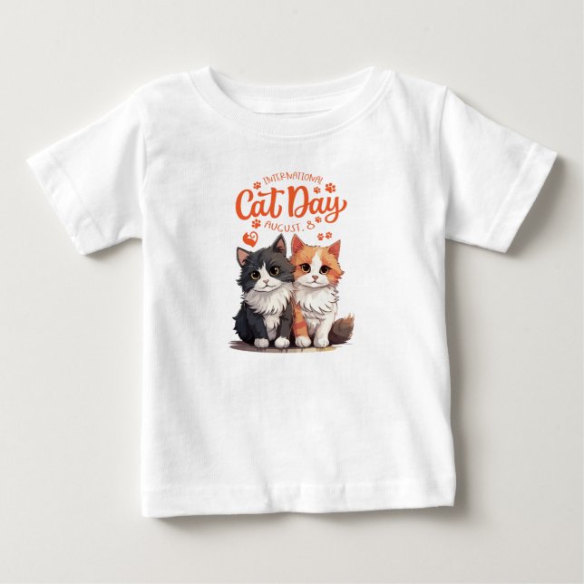 Internationaler Katzentag Baby T-shirt (Vorderseite)