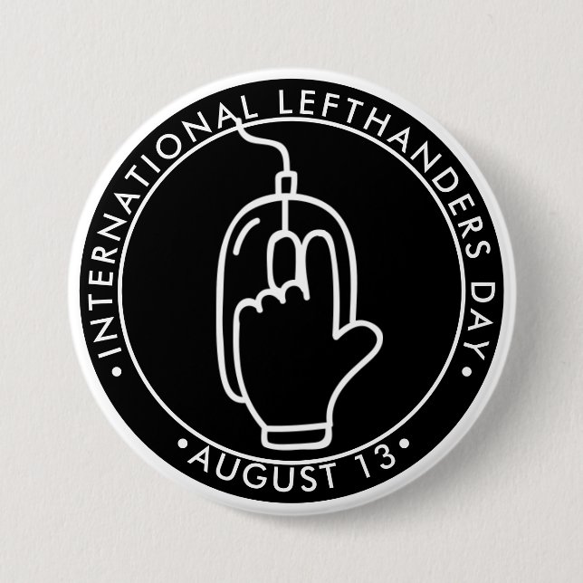 Internationaler Lefthanders-Tag, linke Maus Bu Button (Vorderseite)