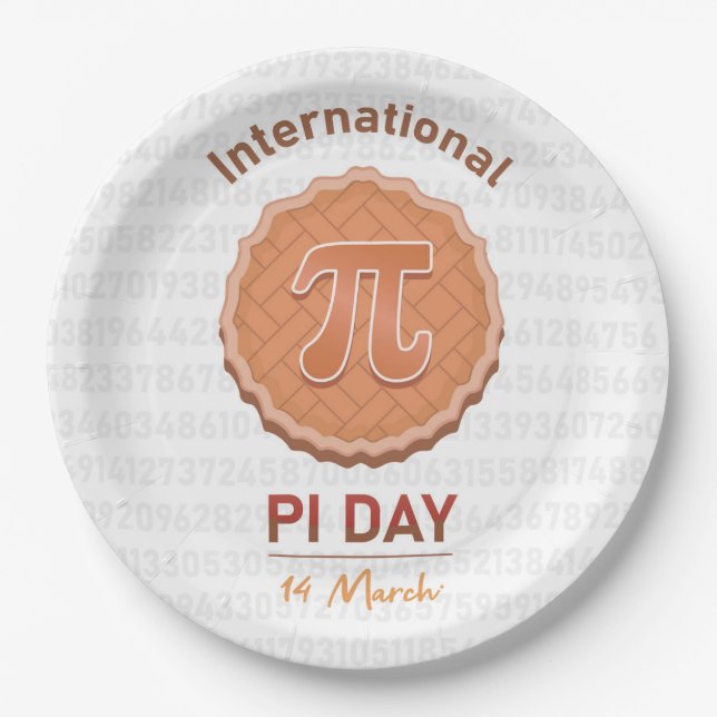 Internationaler Pi-Tag Pappteller (Vorderseite)