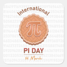Internationaler Pi-Tag Quadratischer Aufkleber