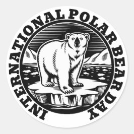 Internationaler Polarbär Runder Aufkleber