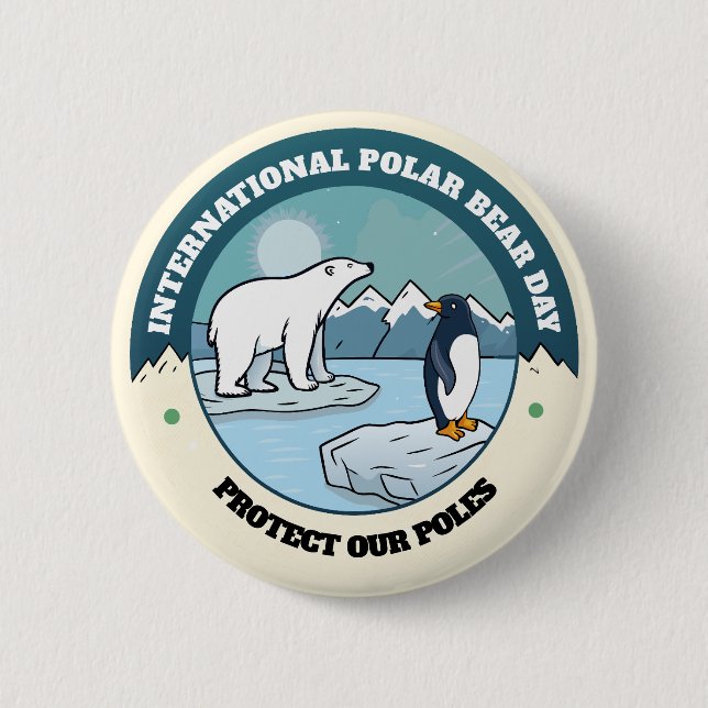 Internationaler Polartag Button (Vorderseite)