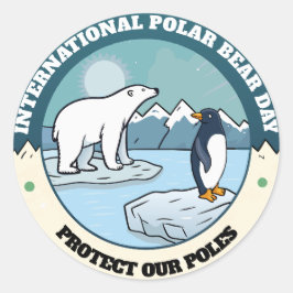 Internationaler Polartag Runder Aufkleber